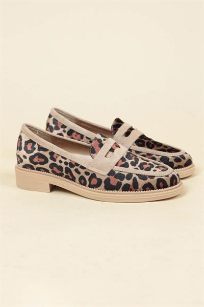 Süet Garnili Kadife Leopar Loafer TEN