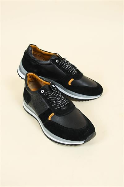 Süet Ve Cilt Garnili Bağcıklı Erkek Casual Ay