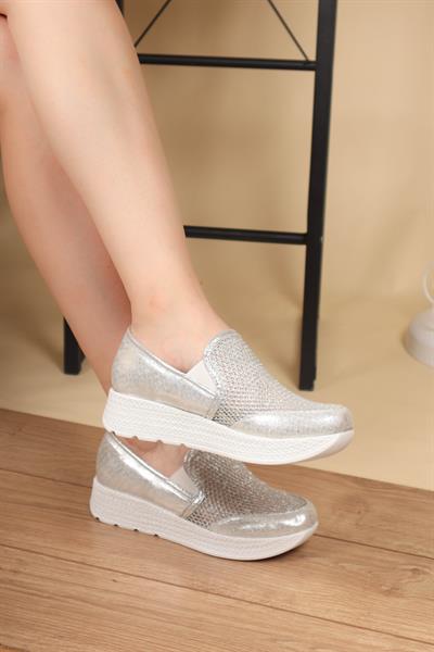 Sultan File Garnili Ayakkabı GÜMÜŞ