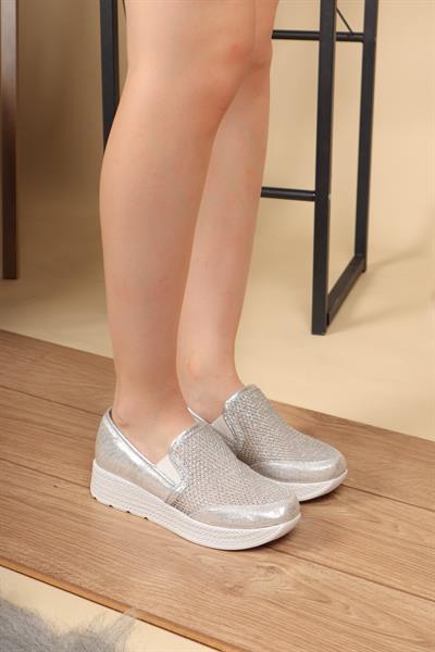 Sultan File Garnili Ayakkabı GÜMÜŞ