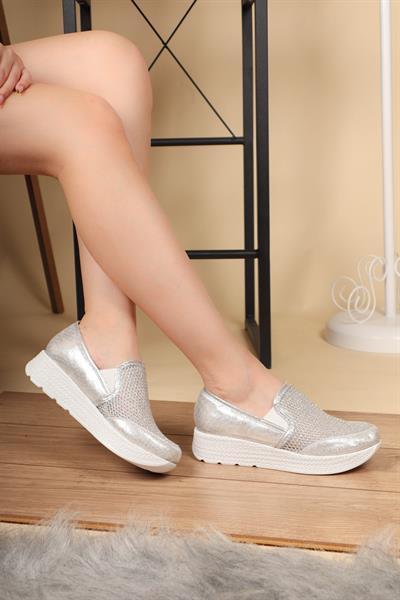 Sultan File Garnili Ayakkabı GÜMÜŞ