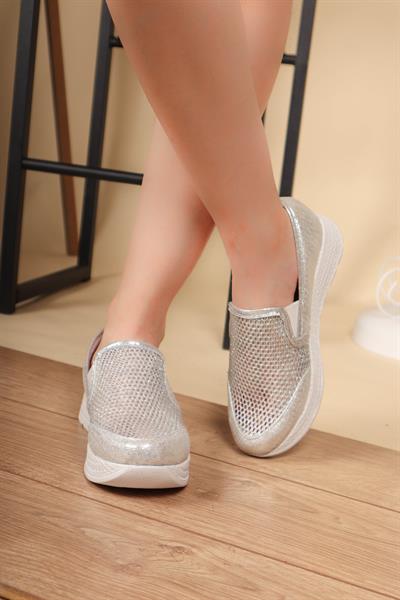 Sultan File Garnili Ayakkabı GÜMÜŞ