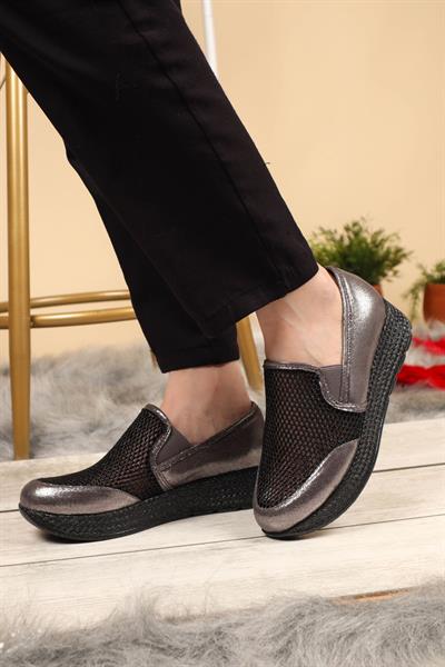 Sultan File Garnili Ayakkabı PLATİN