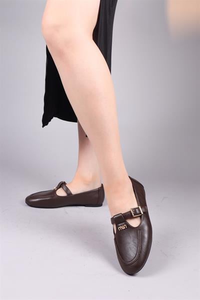 TANDİL Kemerli Tokalı Babet KAHVERENGİ