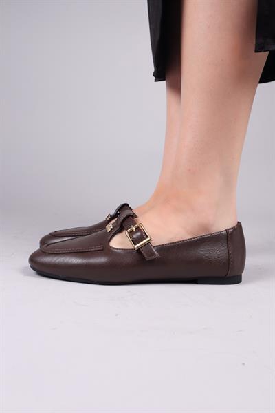 TANDİL Kemerli Tokalı Babet KAHVERENGİ