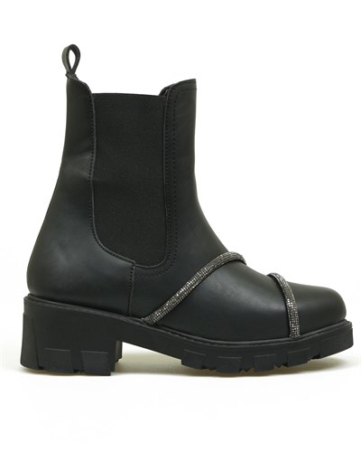 Taş Biyeli Lastikli Bot SİYAH