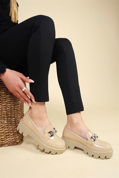 Taş Tokalı Rugan Loafer TEN