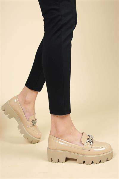 Taş Tokalı Rugan Loafer TEN