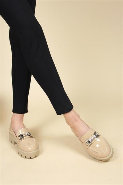 Taş Tokalı Rugan Loafer TEN