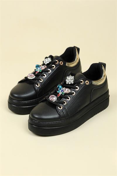 Taşlı Sneakers SİYAH