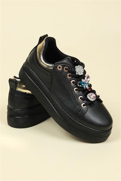 Taşlı Sneakers SİYAH