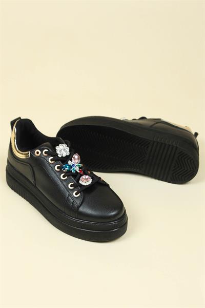 Taşlı Sneakers SİYAH