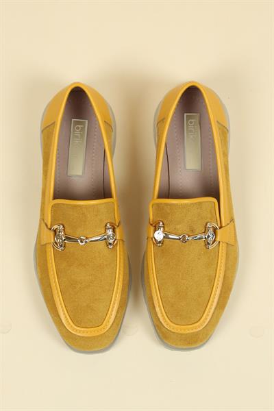 Tokalı Süet-Cilt Loafer HARDAL