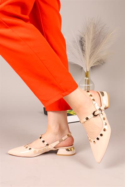 TOOTSY Gold Detaylı Rugan Babet TEN