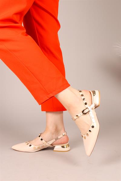 TOOTSY Gold Detaylı Rugan Babet TEN