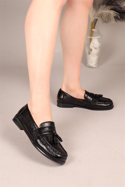 TWANGO Püsküllü Loafer SİYAH
