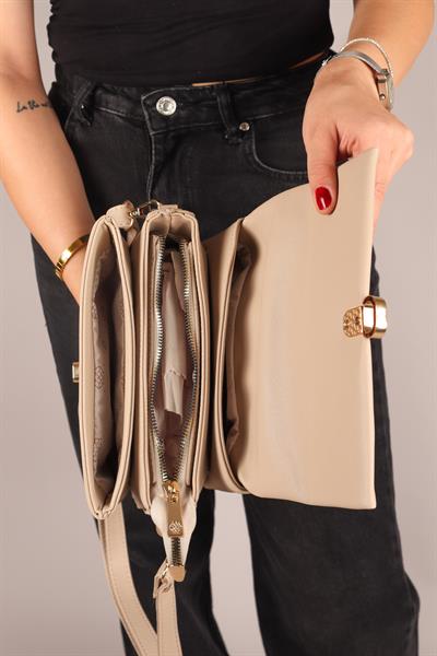 Üç Bölmeli Çapraz Kadın Çanta NUT