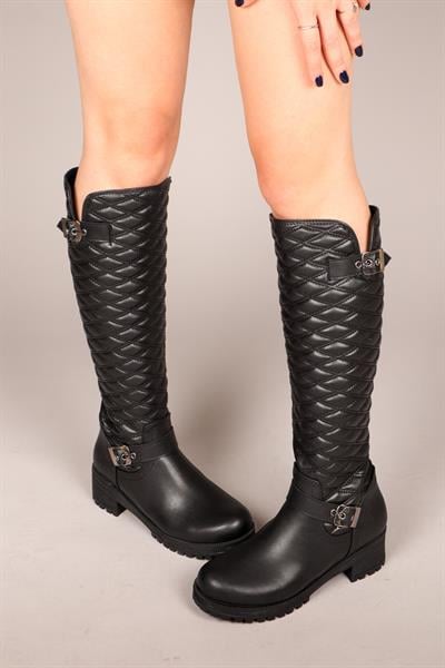 VAKA Kapitoneli Kemerli Çizme SİYAH