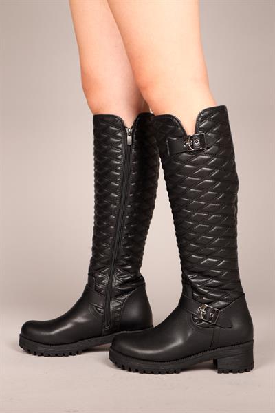 VAKA Kapitoneli Kemerli Çizme SİYAH