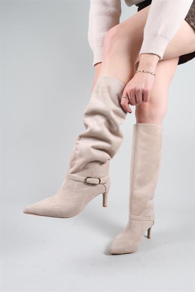 VAYZATA Kemerli Süet Çekme Çizme TEN