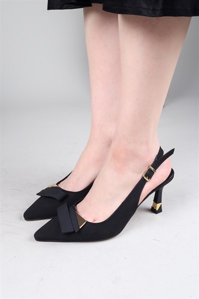 VELİKA Topuk ve Toka Detaylı Stiletto SİYAH