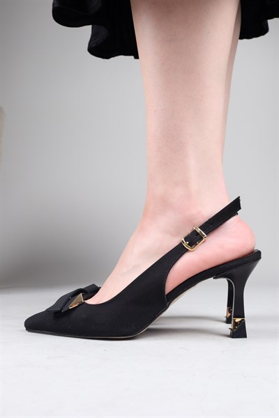 VELİKA Topuk ve Toka Detaylı Stiletto SİYAH
