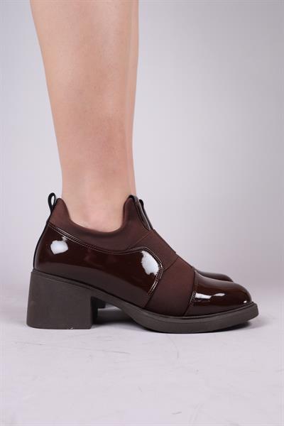 VELIN Rugan Garnili Topuklu Bootie KAHVERENGİ