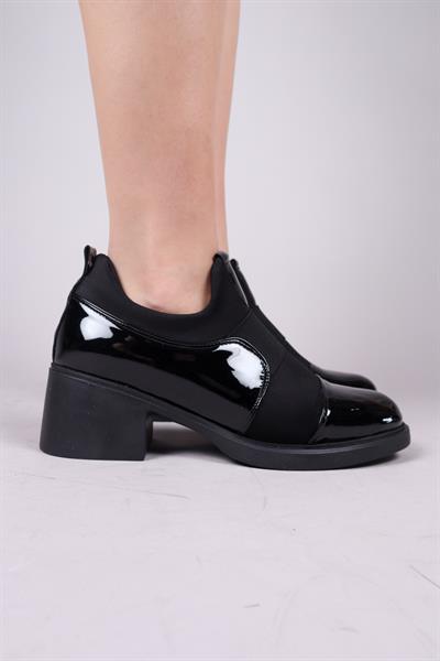 VELIN Rugan Garnili Topuklu Bootie SİYAH