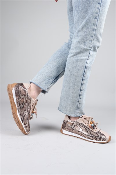 ZIMEJA Yılan Desenli Sneakers BEJ