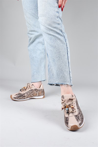 ZIMEJA Yılan Desenli Sneakers BEJ