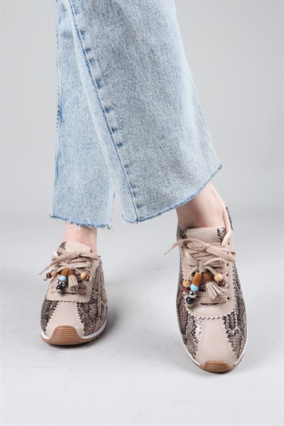 ZIMEJA Yılan Desenli Sneakers BEJ