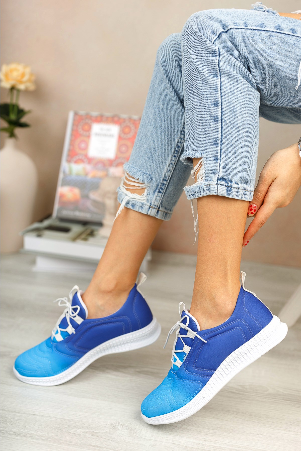 Mavi-Gece Mavi Kadın Spor Ayakkabı