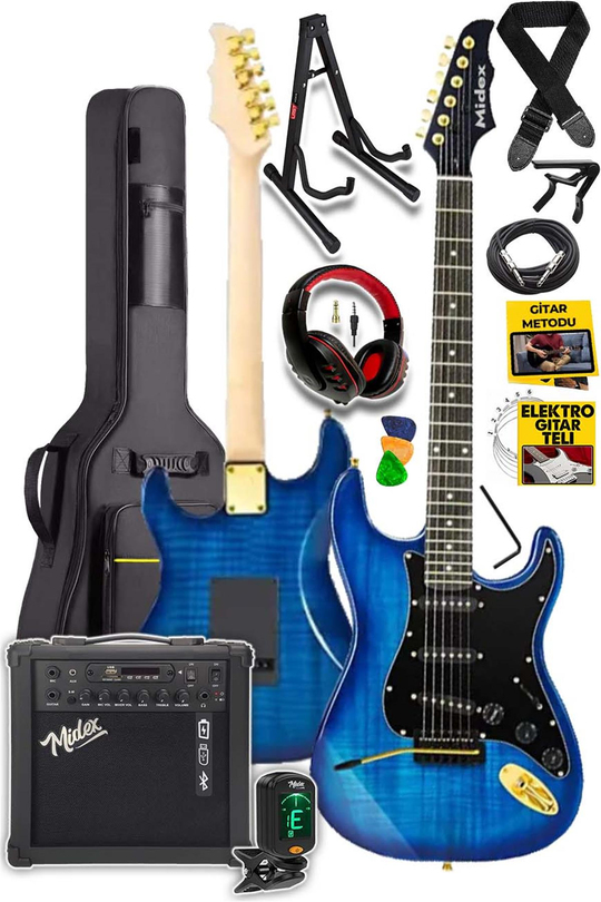 Mavi Renk Elektro Gitarlar Kırmızı Severler İçin Listelendi