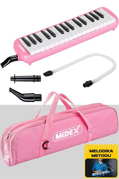 Midex ML-32PK Pembe Melodika Seti 32 Tuşlu (Tuşlarda Nota Yazmaktadır)