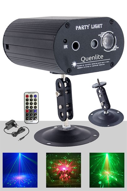 Quenlite QD-50 RGB Sahne Disko Led ve Lazer Işık Bir Arada 12 Çeşit Desen