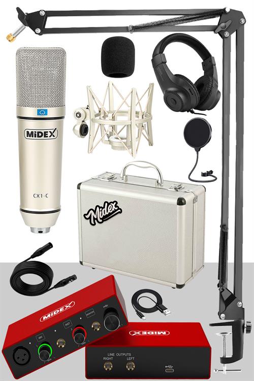 Stüdyo Ekipmanları Style Paket-3 CX1 Mikrofon Ses Kartı Stüdyo Kayıt Seti