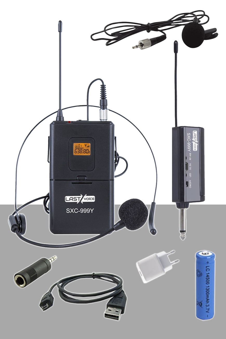 Lastvoice SXC-999Y Şarjlı Telsiz Kablosuz Headset Yaka Mikrofonu