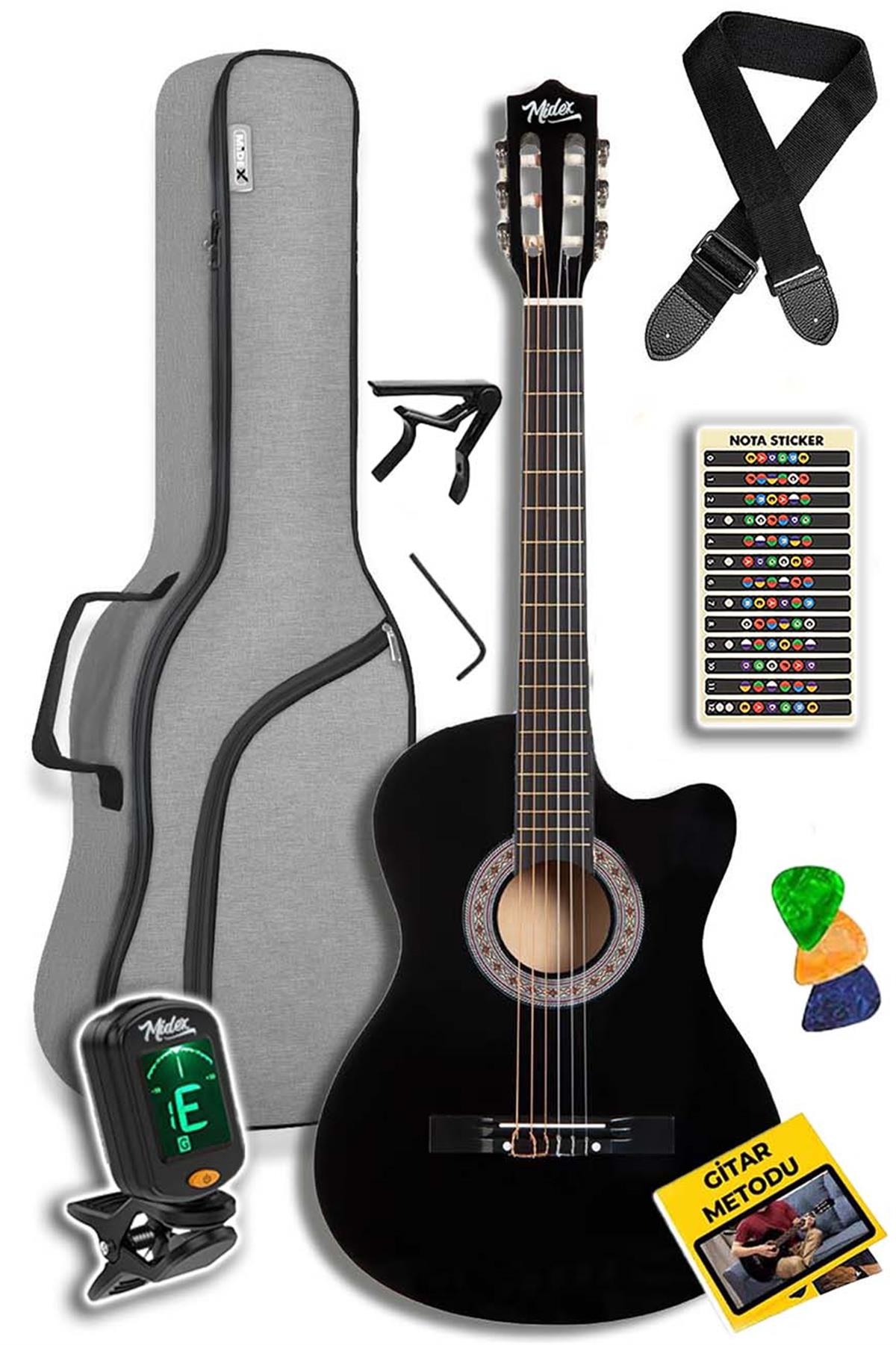 Midex CG-39CS Gigbag ve Full Aksesuar Siyah Klasik Gitar