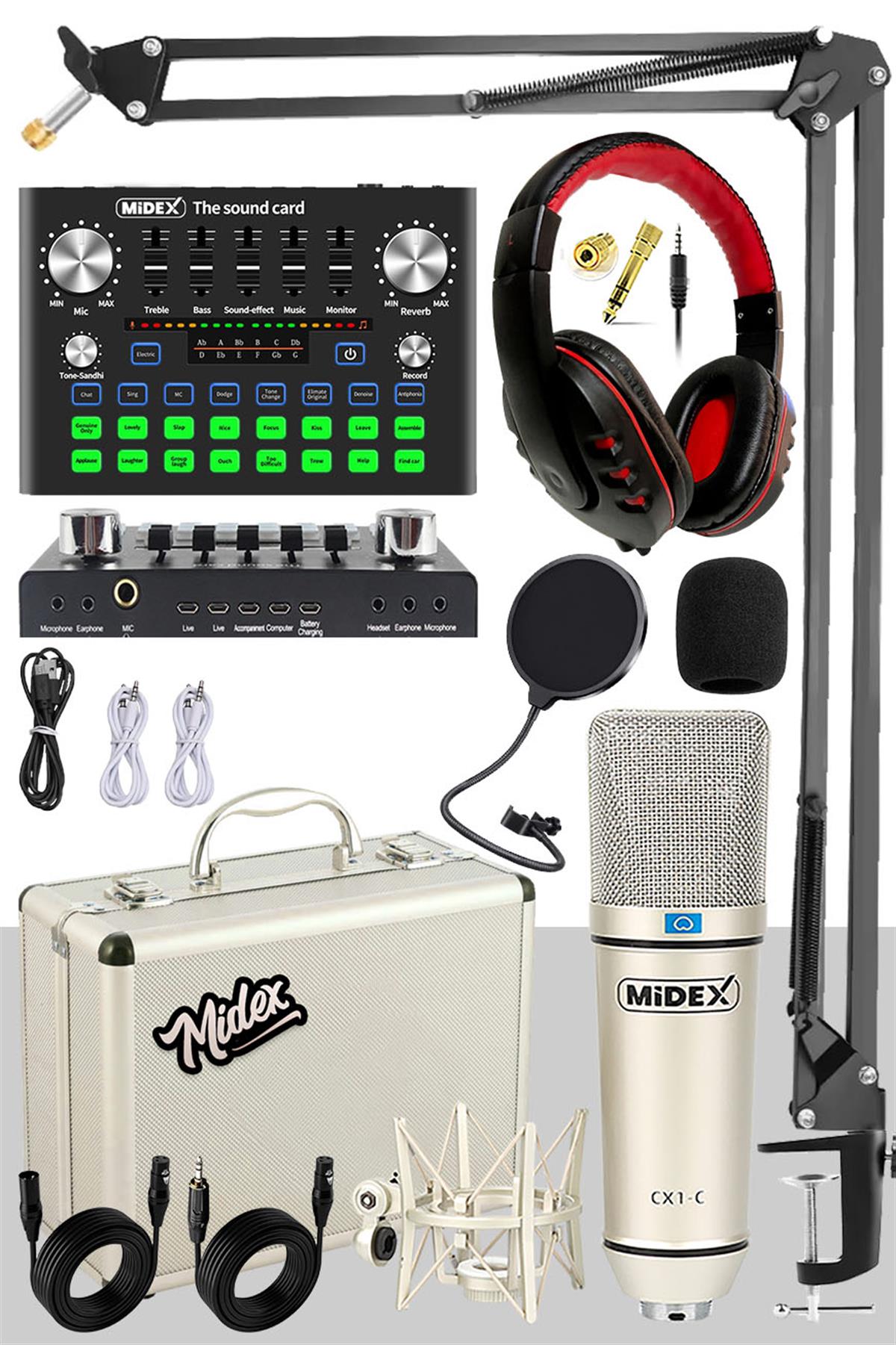 Midex CX1 Compact Set-2 Efektli Ses Kartı Mikrofon Seti