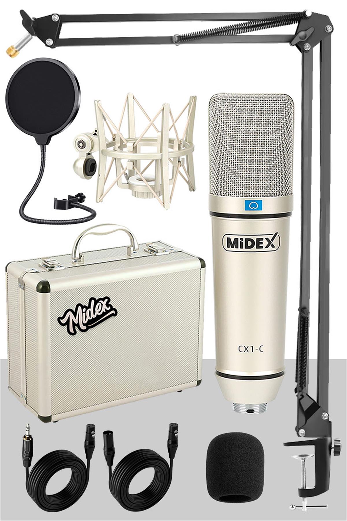 Midex CX1 STA Condenser Stüdyo Ses Kayıt Mikrofon Seti