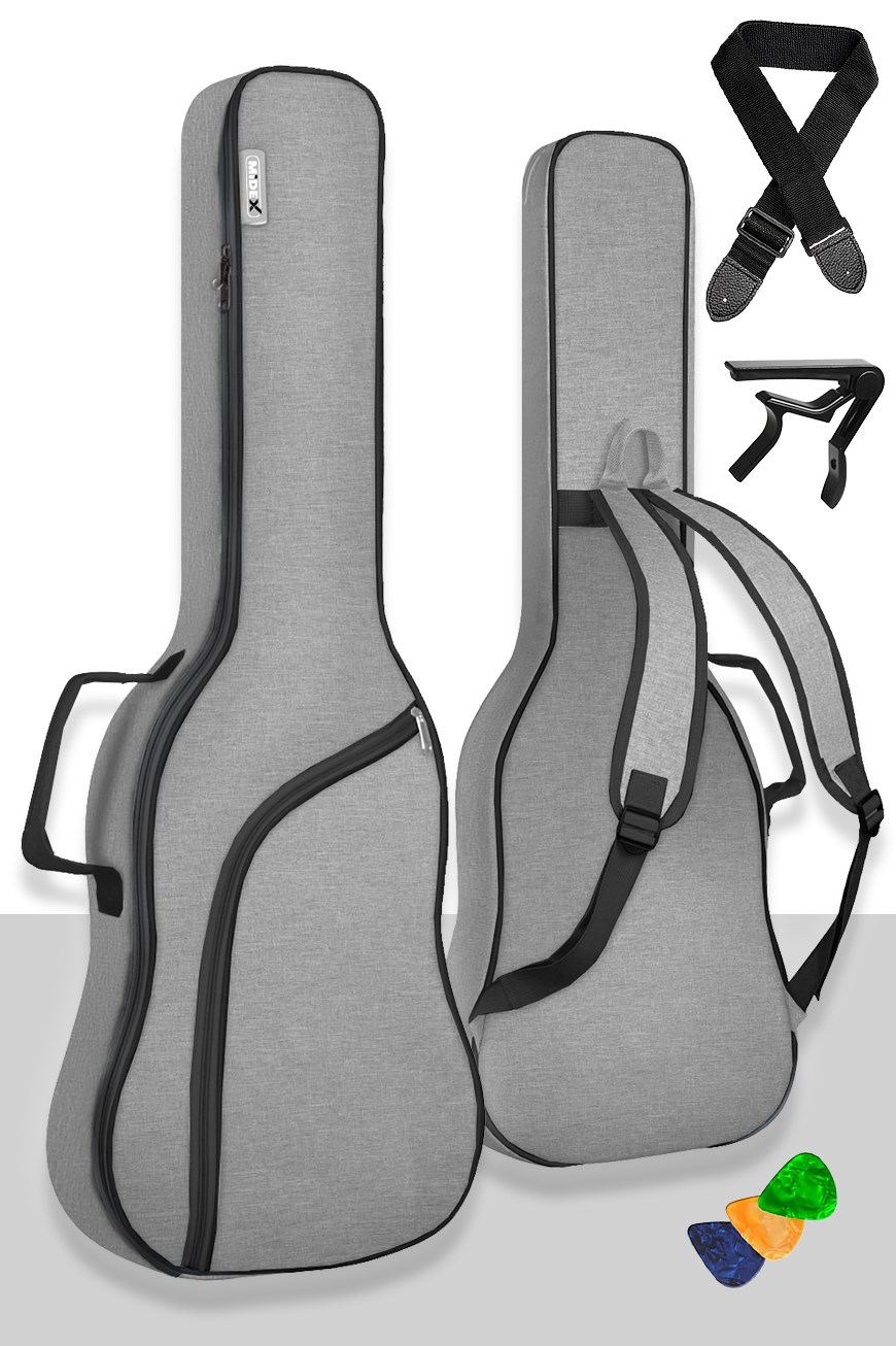 Midex ELC-40PAK Case Elektro Gitar Çantası Gigbag Su Geçirmez Kalın Kılıf ( Çanta Askı Stand Capo)