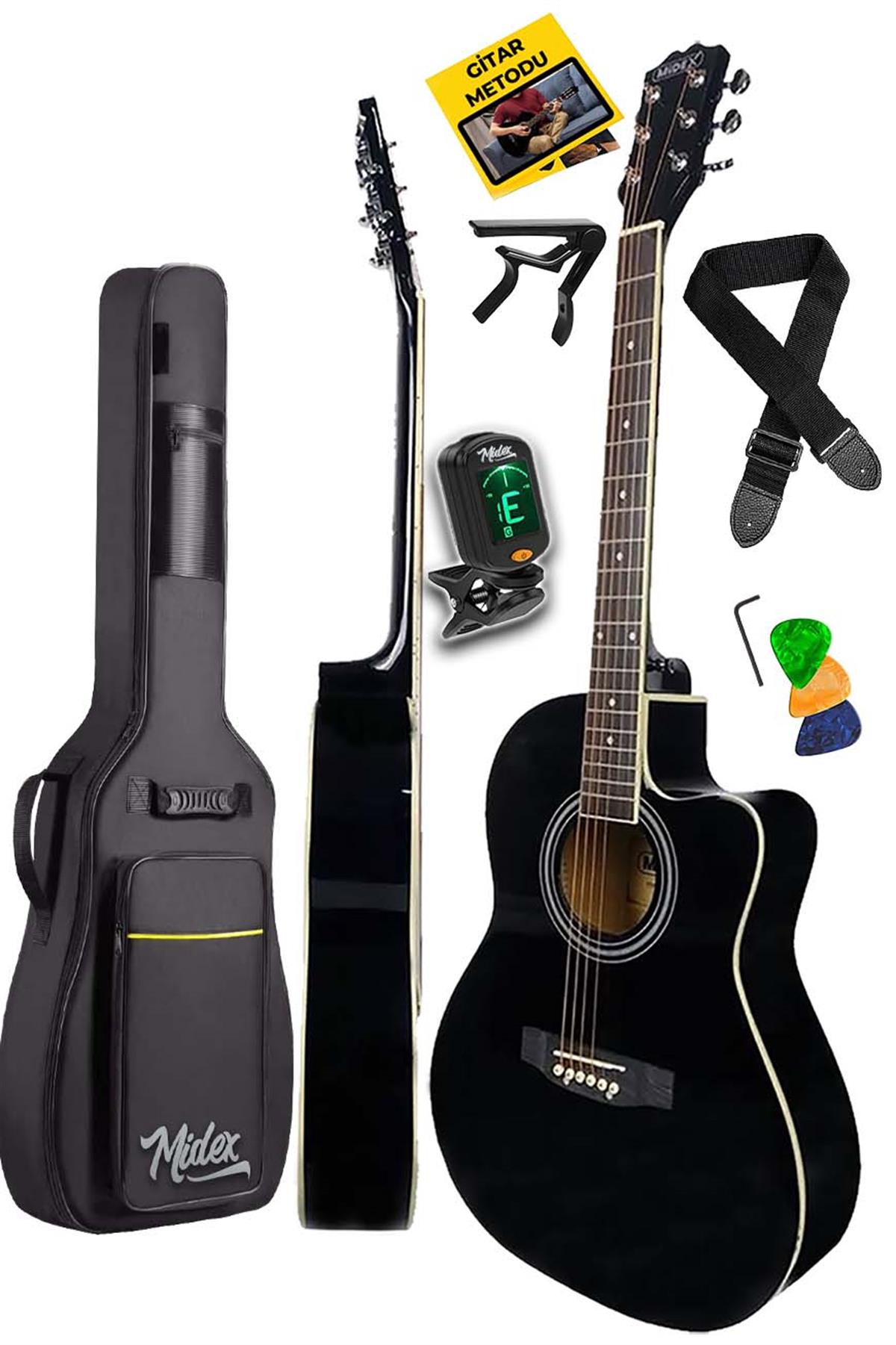 Midex GRX-39BK Kesik Kasa Siyah Akustik Gitar 4/4 Yetişkin Boy