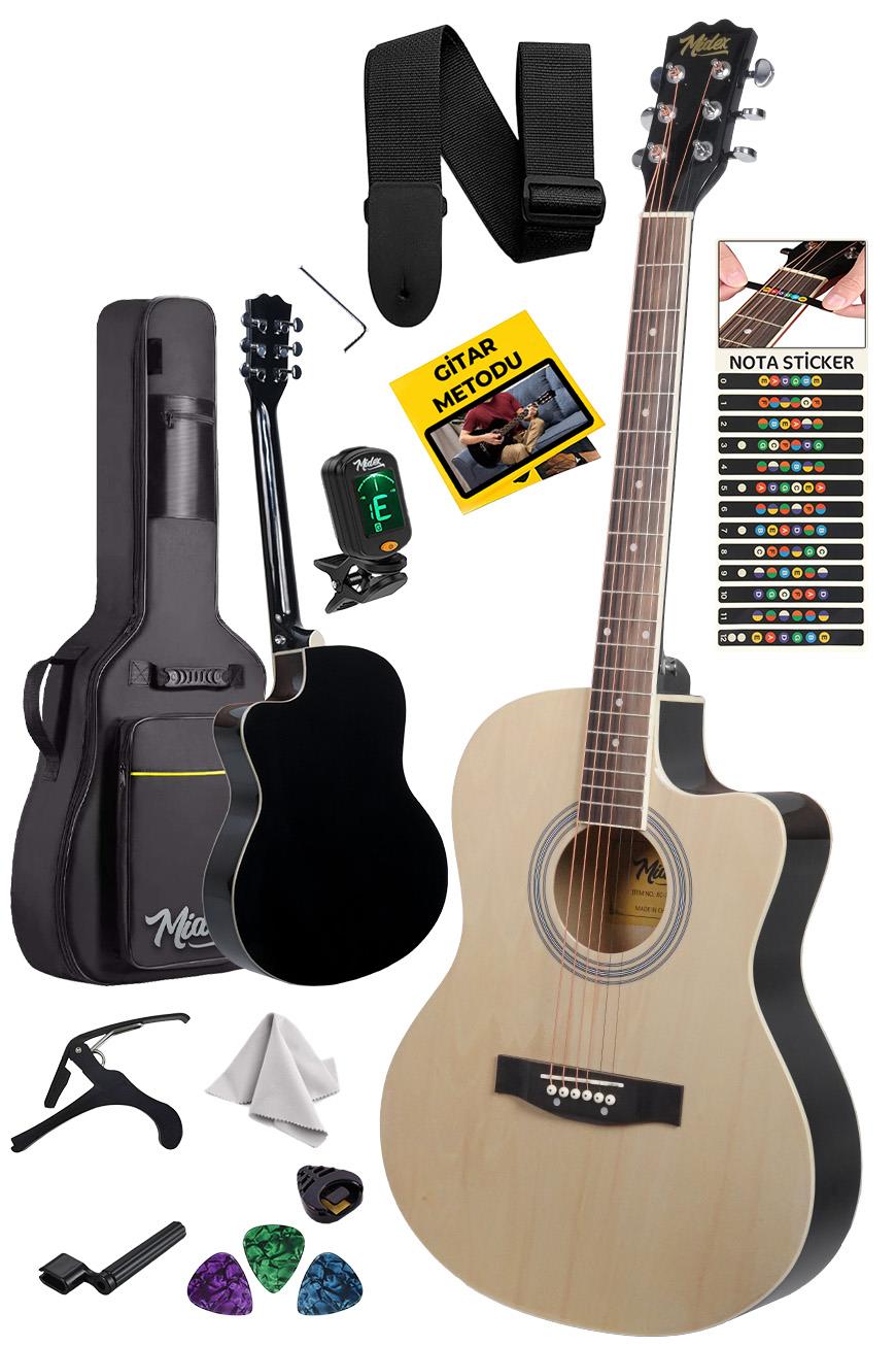 Midex XC-200NT Kesik Kasa Profesyonel Akustik Gitar 4/4 Yetişkin