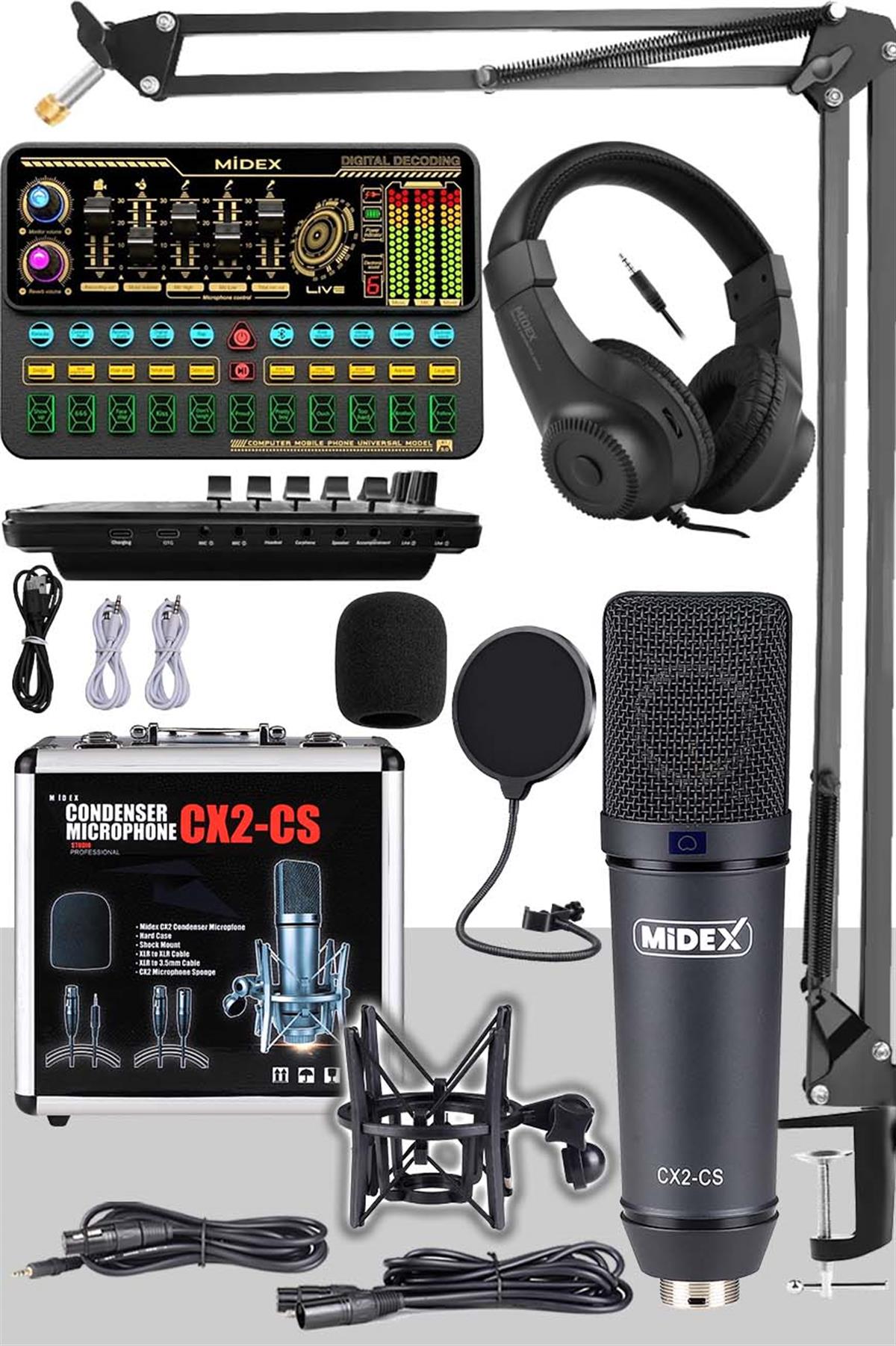 Stüdyo Ekipmanları Private Paket-2 CX2 Mikrofon VS11 Ses Kartı Stüdyo Kayıt  Seti