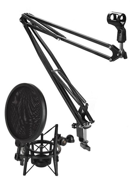 Lastvoice NB40 Masa Mikrofon Standı (Sehpa) + Sh-101 Pop Filtre ve Shock Mount Set