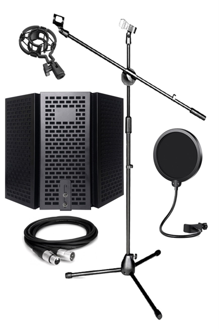 Lastvoice PF-30X Mikrofon Standı Yalıtım Paneli XLR Kablo Pop Filter