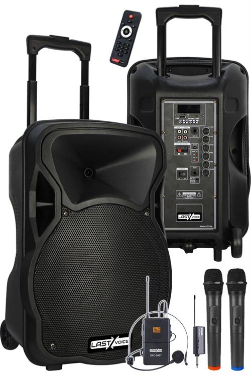 Lastvoice Ls-1915EX Portatif Taşınabilir Mikrofonlu Seyyar Ses Sistemi 1000 Watt Bluetooth Usb