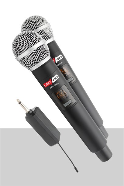Lastvoice SXC-1099E Şarjlı ÇİFTLİ EL Telsiz Kablosuz Mikrofon UHF