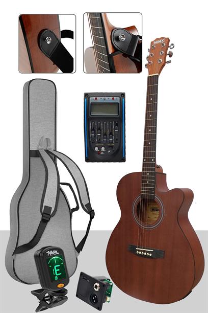 Midex Phx-188AMP Elektro Akustik Gitar 4/4 (Amfi Çanta Tuner Askı Capo Jak Kablo)