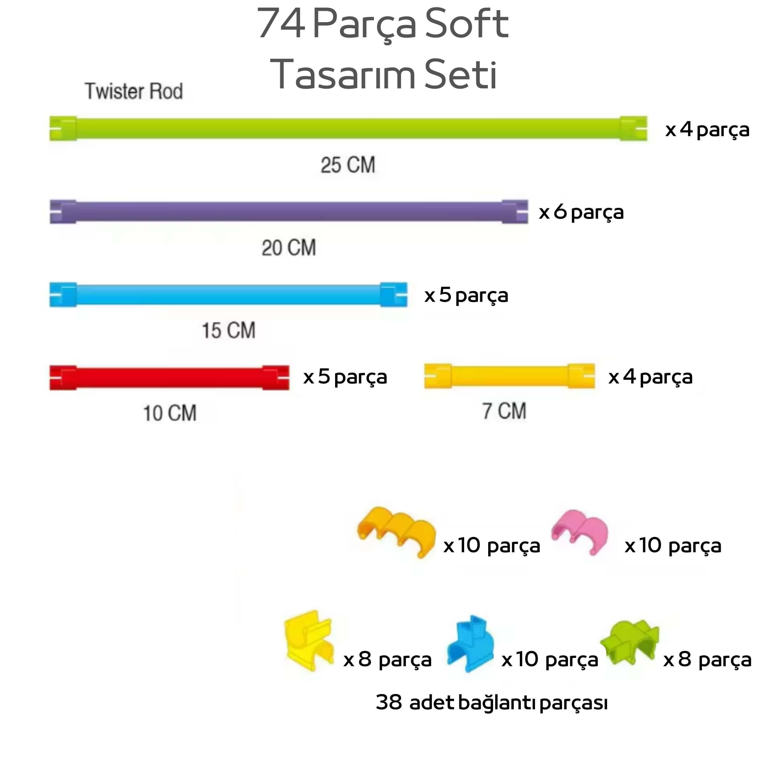 74 Parça Yumuşak Tasarım Seti